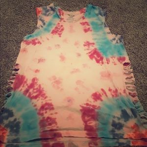 Cute Tie-dye Cut-off Shirt